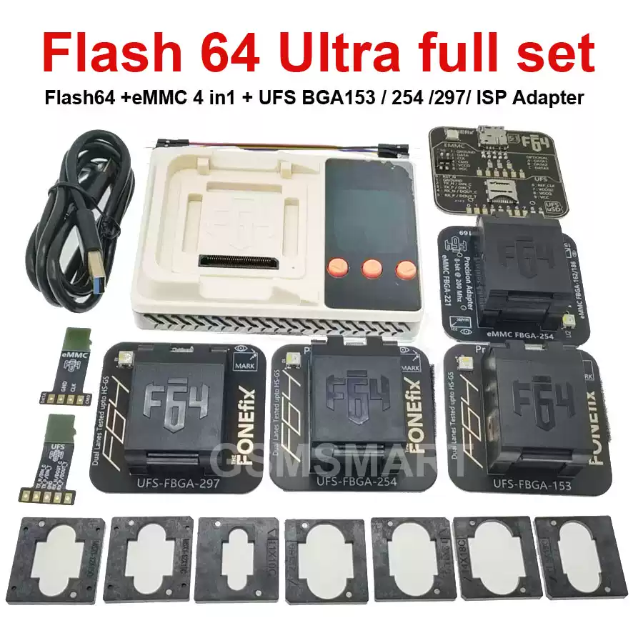 F64 Socket F64 编程器 Flash 64 Ultra Box + 4 个适配器 座子 英文 外贸版-淘宝Taobao | 天猫Tmall