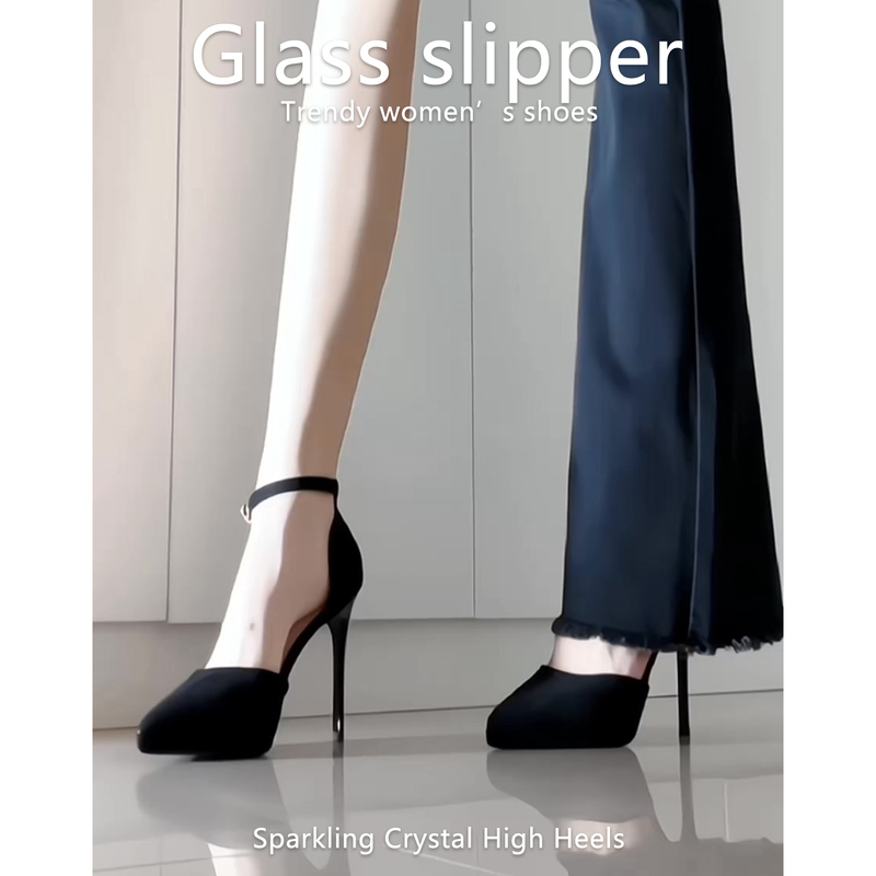 Waterproof Platform Cut-Out Strap High Heels Women's Stiletto 2026 Spring/Summer New Pointed Toe Nude Color Versatile Sandals