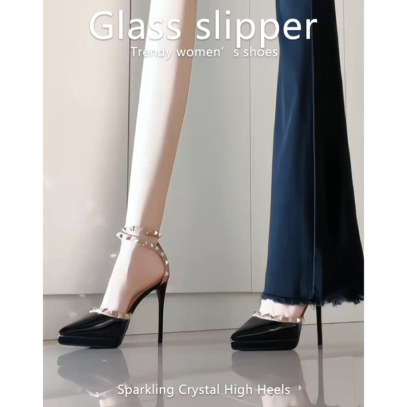 2026 Summer New Style Rivet Waterproof Platform High Heels Women's Nude Thin Heel Pointed Toe Sexy and Elegant Sandals for Women 2026 Summer New Style Rivet Waterproof Platform High Heels Women's Nude Thin Heel Pointed Toe Sexy and Elegant Sandals for Women