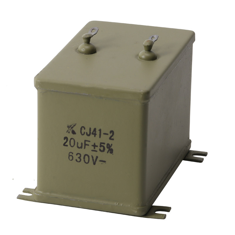 Iron shell capacitor CJ41-2 20UF 630V metallized paper dielectric capacitor