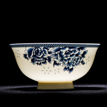 Authentic Chinese Jingdezhen ceramic glaze color high-grade bone china 5 inch goblet anti-hot hand blue and white porcelain rice bowl