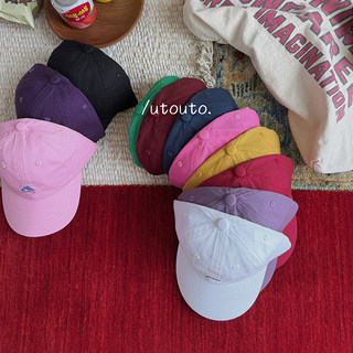 utouto大耳象女童撞色小标鸭舌帽2025春季新款儿童休闲洋气遮阳
