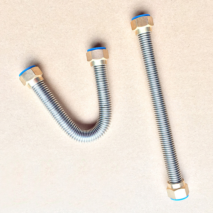 Stainless steel bellows, hot and cold water inlet hose, double copper head explosion-proof corrugated hose, 4-point hose - Taobao
