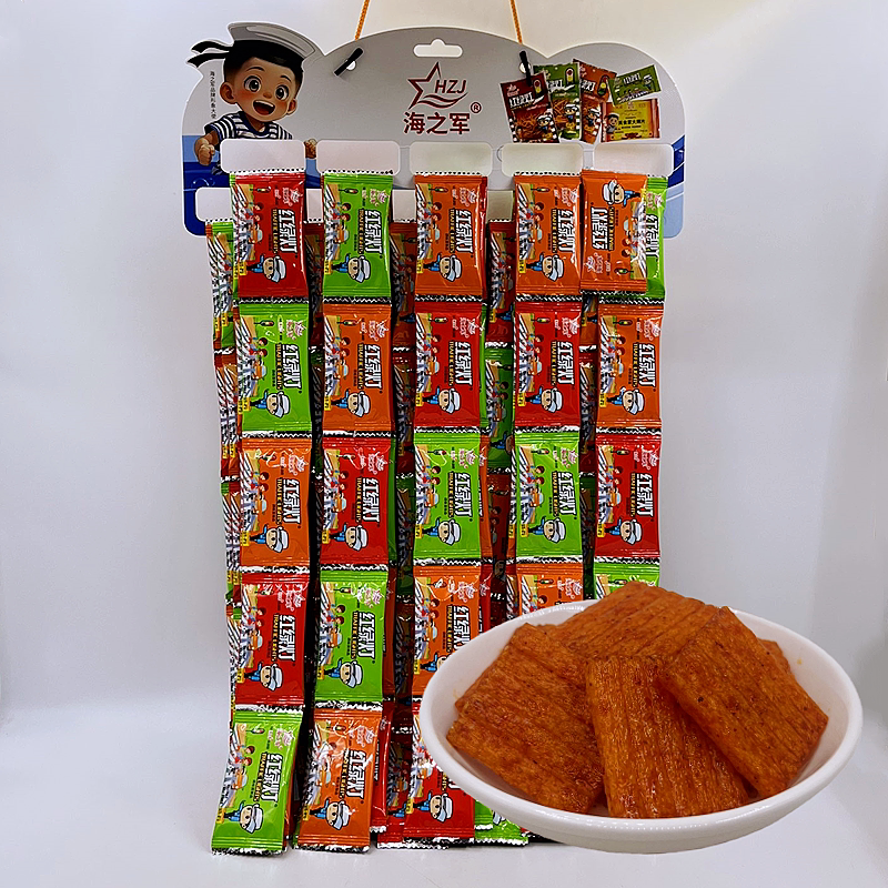 Hai Zhi Jun Red and Green Light Hanging Board Spicy Strips Spicy Chips 80S and 90S Childhood Classic Nostalgic Spicy Gluten Snacks