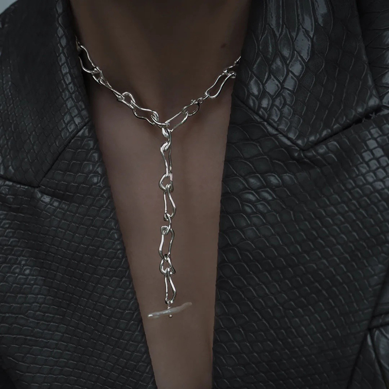 monSecret pattern 925 sterling silver pearl necklace female design sense unique choker retro chicpath