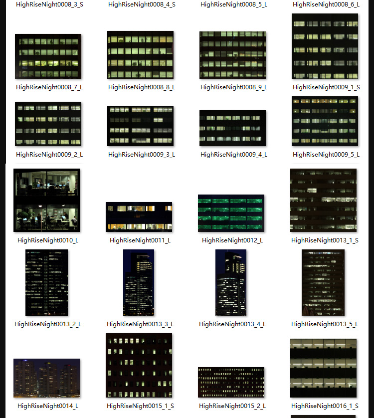 286张建筑楼房窗户夜景贴图jpg 纹理贴图