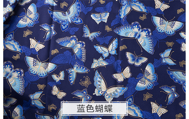 1 mảnh vải gió Nhật Bản Tự làm vải thủ công cotton bronzing quilting bướm Qinghai sóng cẩu vải thô mộc
