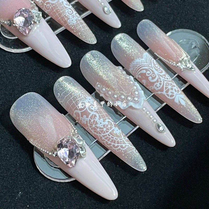 Waterproof Black Lace Rose Mesh Nail Stickers 1pc - Detail image 4