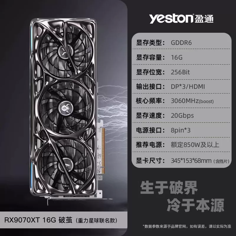 Карты графики Yeston Huajiao 5060TI/9070XT/9060XT/5060XT/5070/4060ti графическая карта