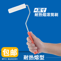 Road pay hot D2400 soluble wool roller brush latex paint repair mini solvent resistant thumb roller brush 4 inches