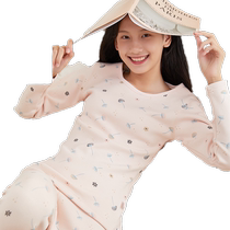 Bailing Baili Girls Thermal Underwear Womens Velvet Thickened High School Student Suit Autumn Clothes and Autumn Pants Girls and Adults