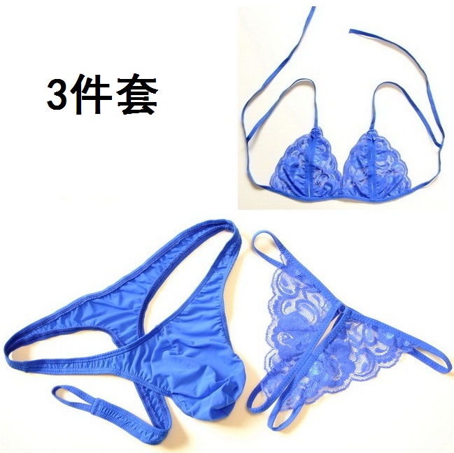 Thong người yêu và nam T quần lót đồ lót gợi cảm phù hợp với thắt lưng thấp trong suốt ren ngày Valentine quà tặng QL-108 quần lót cặp đôi sexy