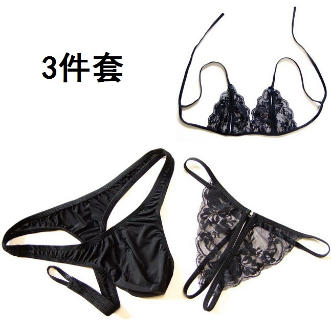 Thong người yêu và nam T quần lót đồ lót gợi cảm phù hợp với thắt lưng thấp trong suốt ren ngày Valentine quà tặng QL-108 quần lót cặp đôi sexy