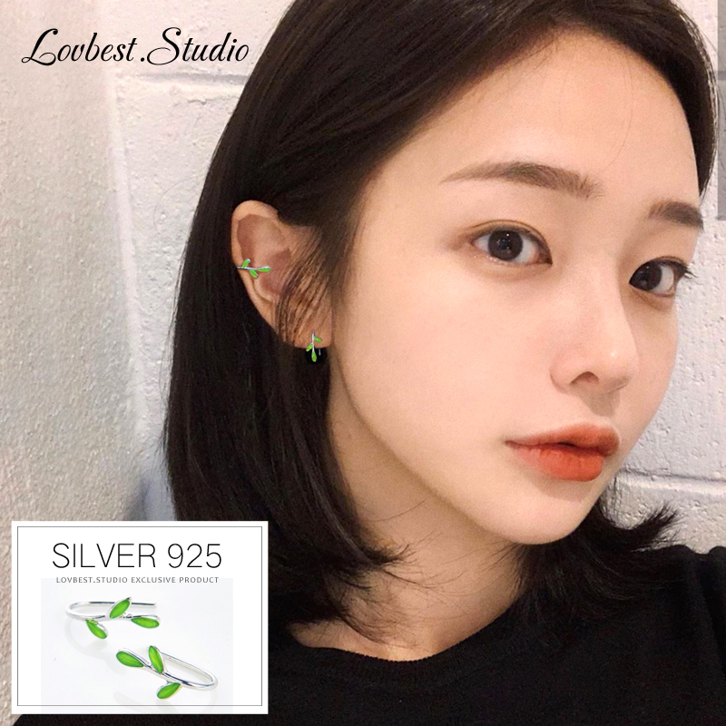 Net red 3 wearing s925 silver ear clip brief about small clear new white collar ear pendant student wind ear hook earrings U shape ear pin