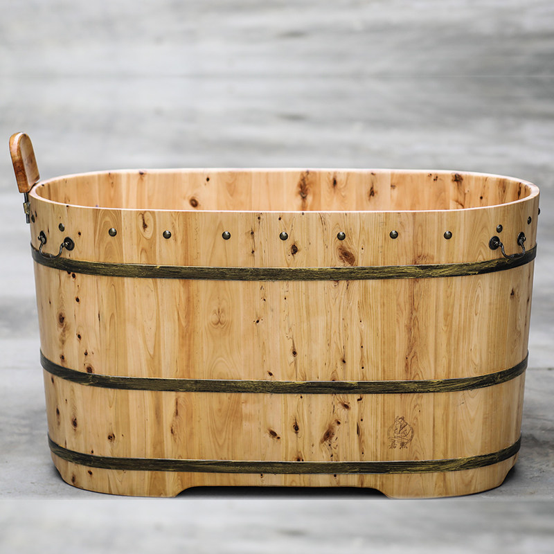 Jixi Wood Barrel Real Body Shop Solid Wood Soak Tub Bath Bucket Casual 3 Type 1200 * 600 * 680 Shunfeng