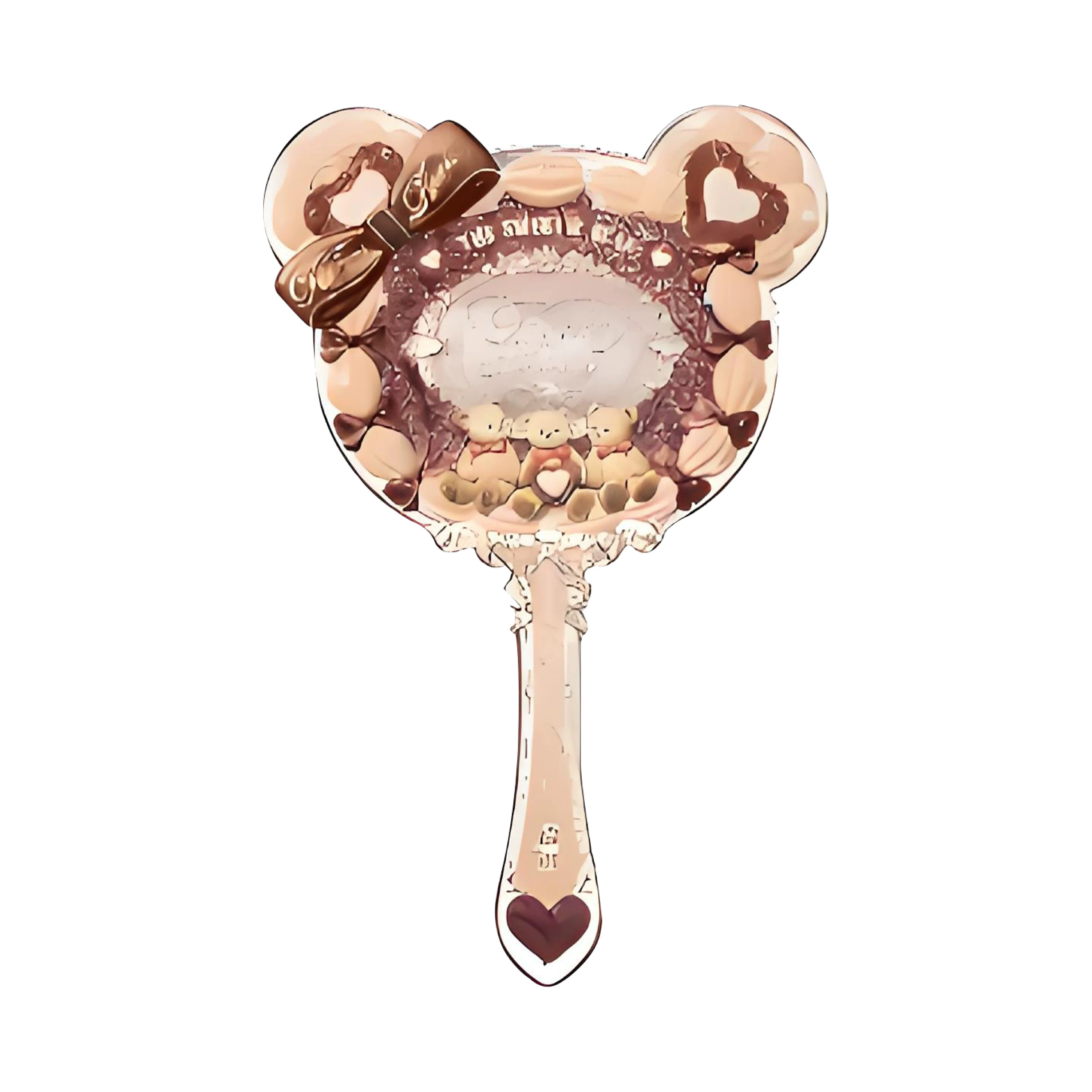 花知晓 Sweetie Bear Series Peripheral Cosmetic Mirror Handheld Mirror Mint Blue Pointillist Brush Hairpin Pendant Limited Edition