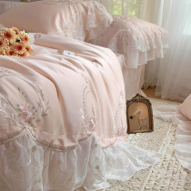 JERYOUN Princess Pastoral Ferry Lace Lace Lace Lace Lace Lace Lace Lace Lace Lace Lace Lace Lace Lace Cotton Four Pieces of Satin Embroidery Bed Supplies 1 8