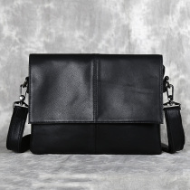 First layer cowhide new mens bag business casual diagonal bag Korean version small shoulder bag mens leather shoulder bag handbag tide