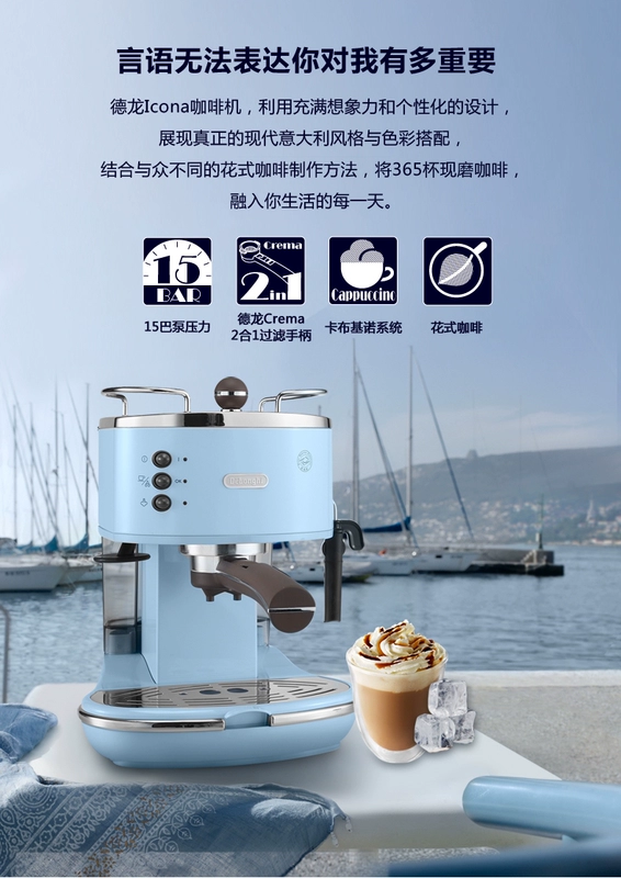 Delonghi Delong ECO 310 Máy pha cà phê bán tự động áp suất cao kiểu Ý Ý - Máy pha cà phê