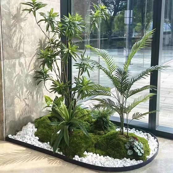Indoor Green Plant Landscaping, Decorative Strips for Fences, Courtyard Isolation Strips, Border Stones, Ground Landscape Fences, Simulated Materials