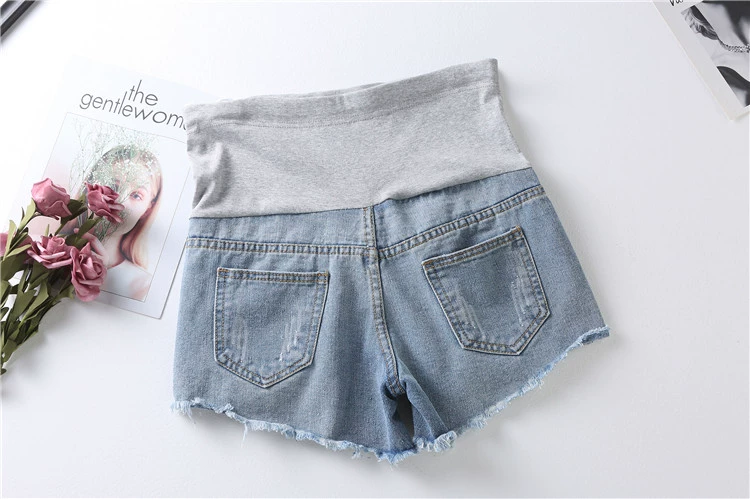 Quần bà bầu mùa xuân và quần short denim mùa hè quần lửng mùa hè thời trang mỏng phần mùa hè thủy triều mẹ mùa hè mặc mùa hè - Phụ nữ mang thai quần / quần bụng