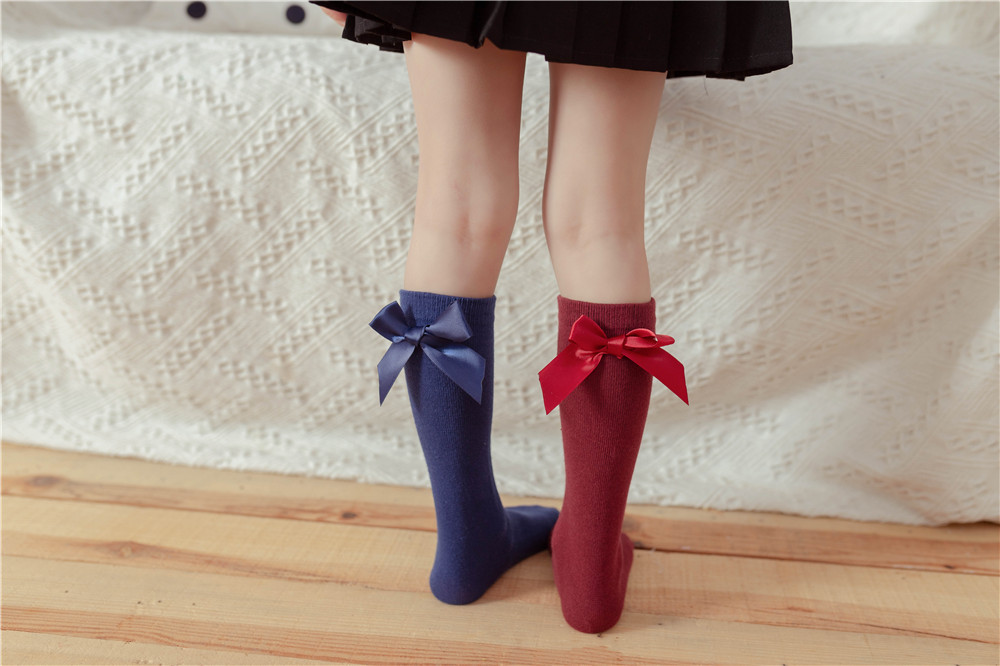 Filles Mignon Noeud D'Arc Coton Crew Socks 1 Jeu display picture 6