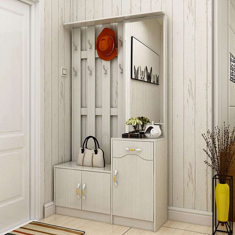 Hood cabinet minimalist modern Xuan-style door hall cabinet set with partition cabinet with hanging hanger shoes cabinet for shoe changing stool