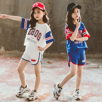 UK Next kiss2022 new girls summer suit Korean version for children sports leisure two sets