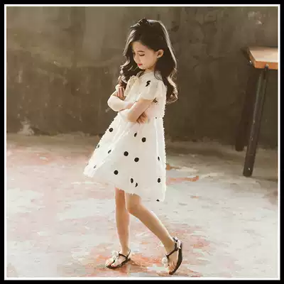 British Next Kisss girls Korean version of summer new wave dot dress style fashionable Net red princess dress