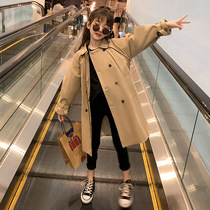 UK Next Kiss childrens windcoat jacket 2022 Spring and autumn new Korean version of girl foreign air in a childlike dress