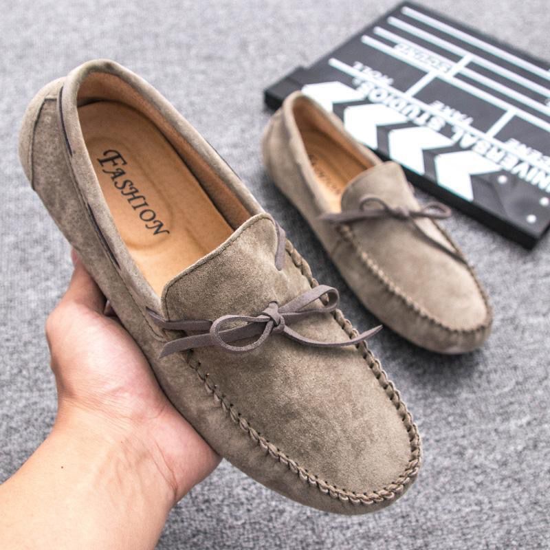 European station doudou shoes men's summer Korean version trendy leather matte breathable spring and autumn new casual British lazy shoes