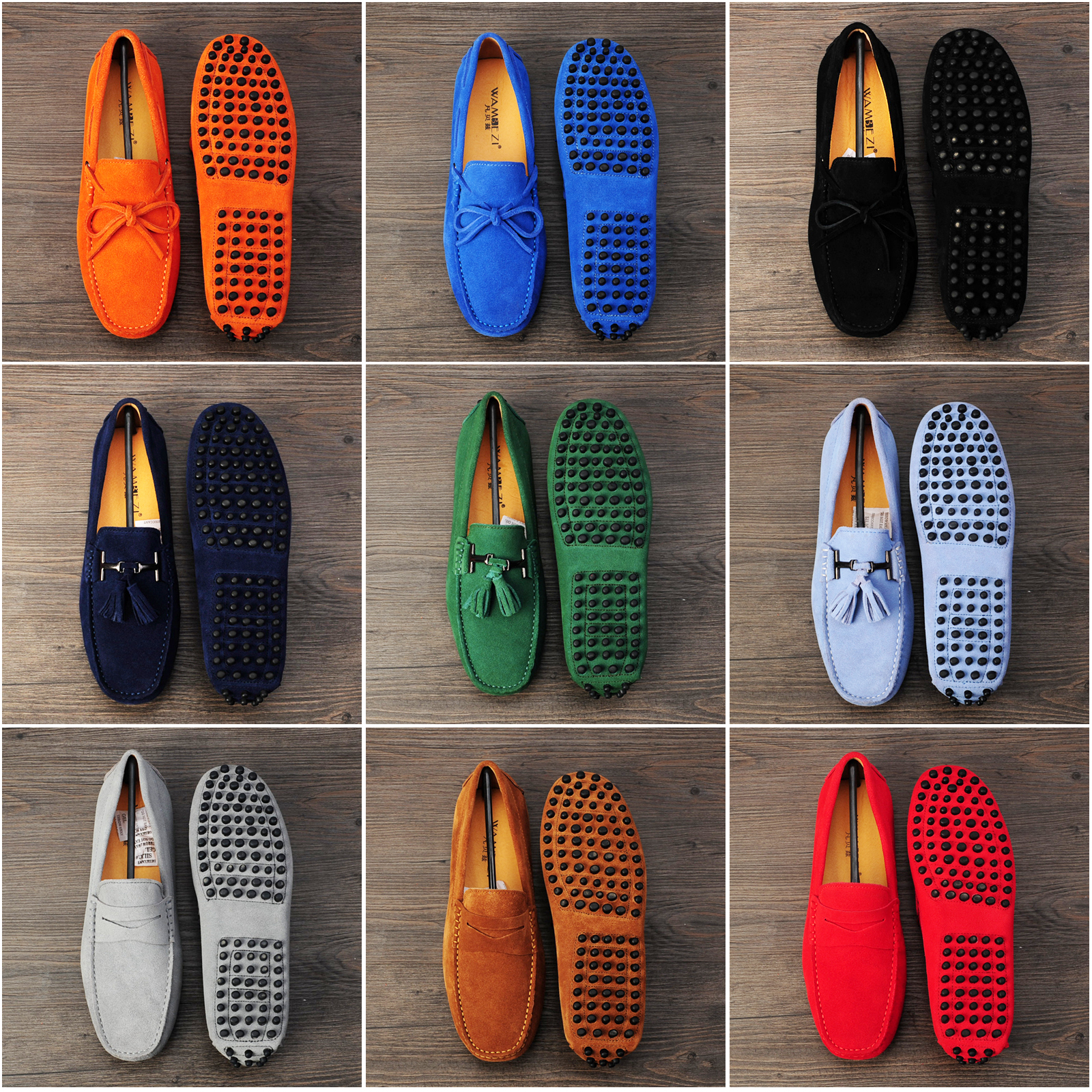 European station leather beanie shoes men's summer new breathable Korean version of the lace-up loafers casual British one pedal tide