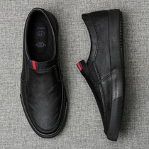 European Station Headlayer Bull Leather Shoes Mens New Spring Autumn Casual Leather Shoes Mens Foot Pedal Tide Shoes Big Code Board Shoes Man Tide