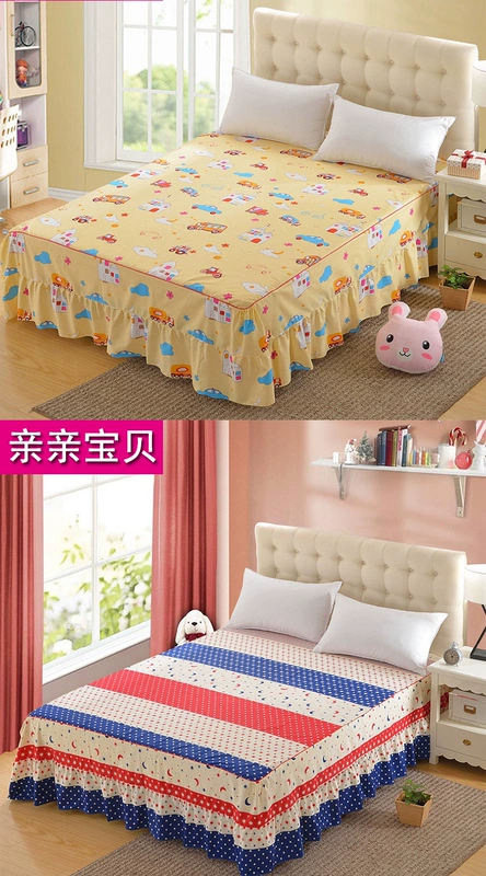 Bộ đồ giường bằng vải cotton một mảnh trải giường bằng vải trải giường 1,8 m 1,5m Bộ đồ giường bằng vải lanh chống trượt