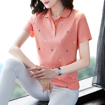 Short-sleeved T-shirt womens summer 2021 New Korean version of middle-aged and elderly mother cotton short T-shirt top ins tide