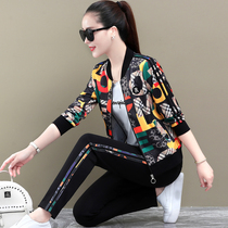 Fashion casual wear suit womens spring and autumn 2021 New Korean loose slim long sleeve sportswear three-piece