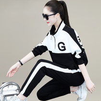 Sports Suit Women Spring Autumn 2022 New Fashion Standout Collar Casual Wear Loose long sleeves Weater Two sets