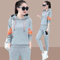 Spring and autumn hooded casual suit women 2021 New Korean fashion loose thin sportswear two-piece tide