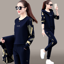 Spring and Autumn Leisure Set Womens 2021 New Korean version of large loose thin foreign-style vest three-piece sportswear