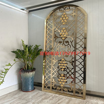 Villa aluminum alloy hollow mirror kgold screen living room European stainless steel carved decorative partition Factory Direct