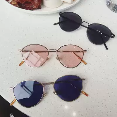 ins Super fire sunglasses Net red pop glasses female Korean hipster round face retro small face Street Photo Sunglasses