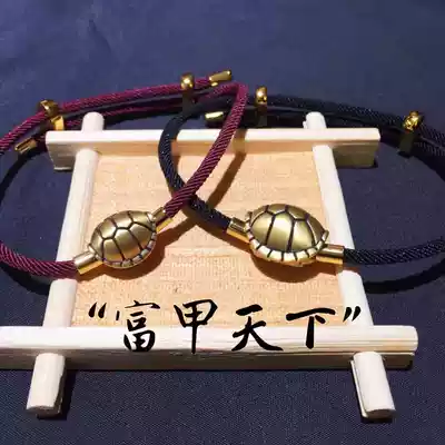 Gold 3D hard Gold Turtle Shell hand Fu Jia World transfer beads longevity necklace pendant to avoid evil