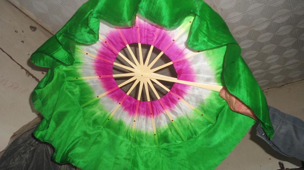 Book a dance prop true silk Emulated Silk Peach Blossom Fan Dance Fan 360-degree Round Rain Flowers Lotus Fan