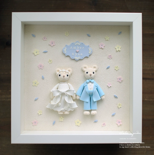 Глина для невесты, памятная фоторамка, «сделай сам», делается под заказ, подарок на день рождения, с медвежатами