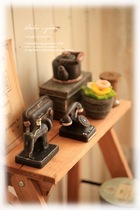 Japan Christmas birthday gift fragrance retro candle bowl flower radio telephone line sewing machine spool ornaments