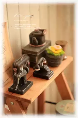 Japan's birth day gift fragrance retro candle bowl flower radio telephone line sewing machine spool ornaments