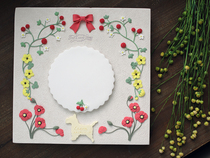 Year of the cow and rat newborn gift handmade custom baby Print baby childrens hand print pad print pad print picture frame summer flower