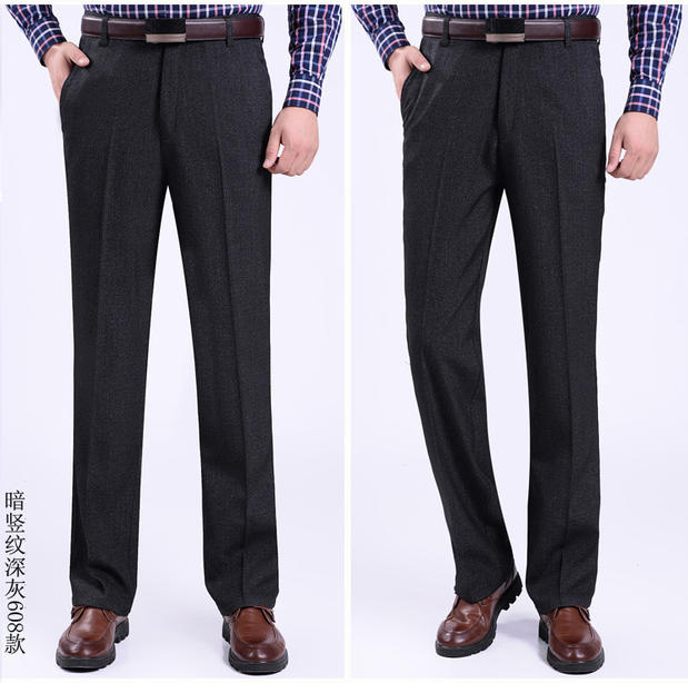 Quần tây nam giản dị mùa xuân và mùa thu quần nam dày phù hợp với quần trung niên quần jean nam cao cấp