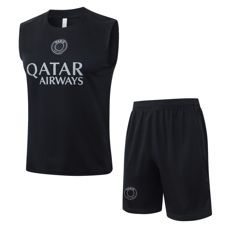 Paris Black Vest Football Training Uniform Summer Jersey Breathable Game Uniform Men's Fan Version D25278