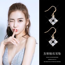 Ancient method gold earrings Korean temperament Net red atmosphere advanced sense earrings female sterling silver 999 hypoallergenic earrings earrings